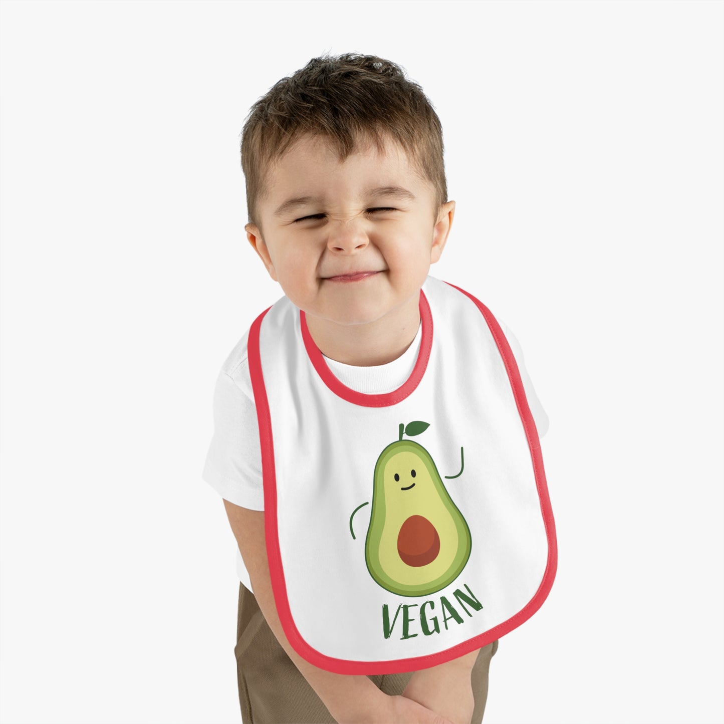 Cute Vegan Baby Bib with Avocado Design, Toddler Feeding Bib, Eco-Friendly Gift, Nursery Accessory, Baby Shower Gift