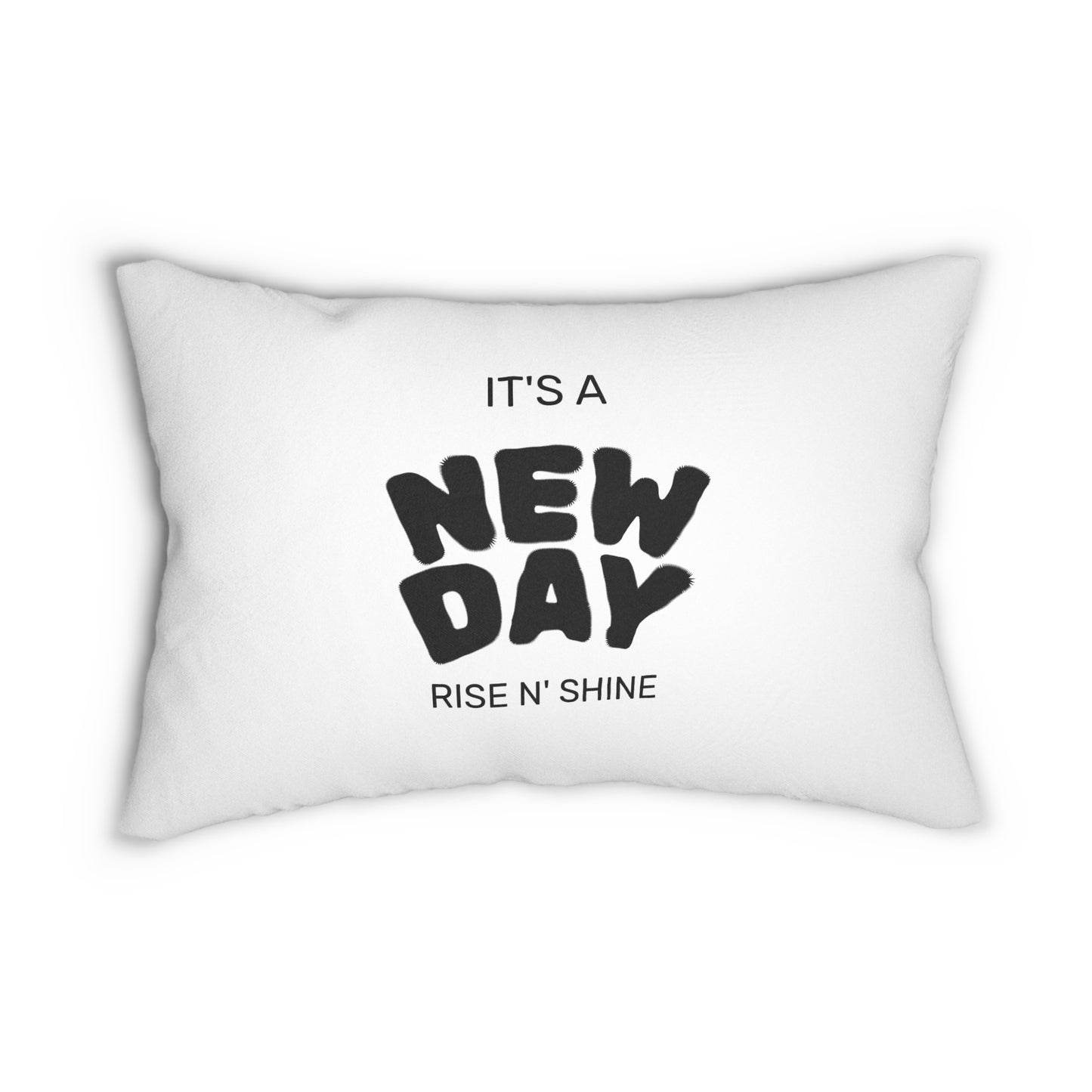 Motivational Lumbar Pillow - "It's a New Day" - Perfect for Home Decor, Gifting, Relaxation, Couch Accessories, Inspirational Quotes