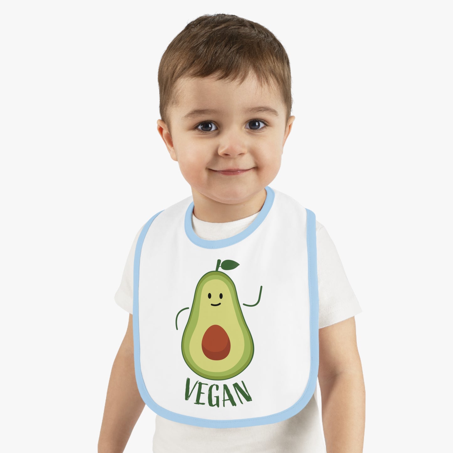 Cute Vegan Baby Bib with Avocado Design, Toddler Feeding Bib, Eco-Friendly Gift, Nursery Accessory, Baby Shower Gift