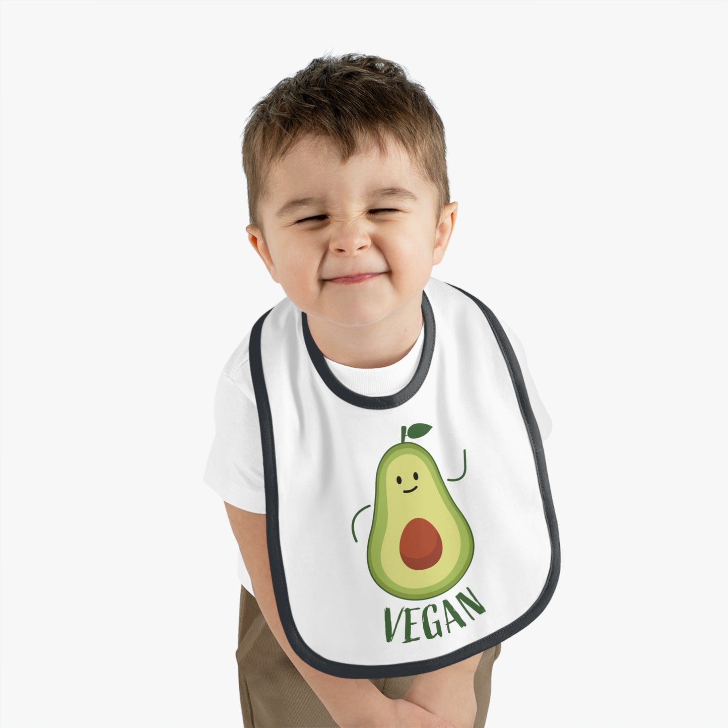 Cute Vegan Baby Bib with Avocado Design, Toddler Feeding Bib, Eco-Friendly Gift, Nursery Accessory, Baby Shower Gift