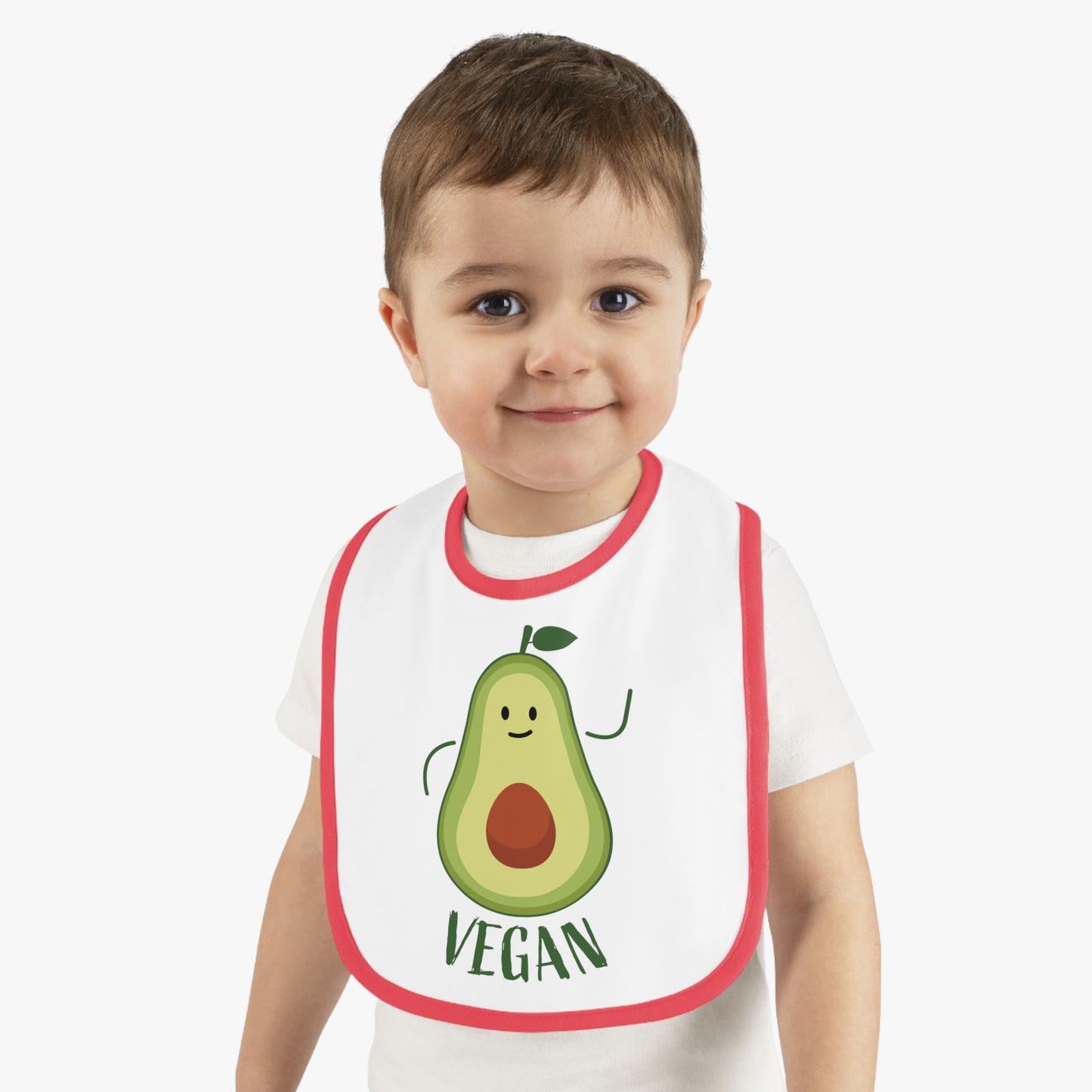 Cute Vegan Baby Bib with Avocado Design, Toddler Feeding Bib, Eco-Friendly Gift, Nursery Accessory, Baby Shower Gift
