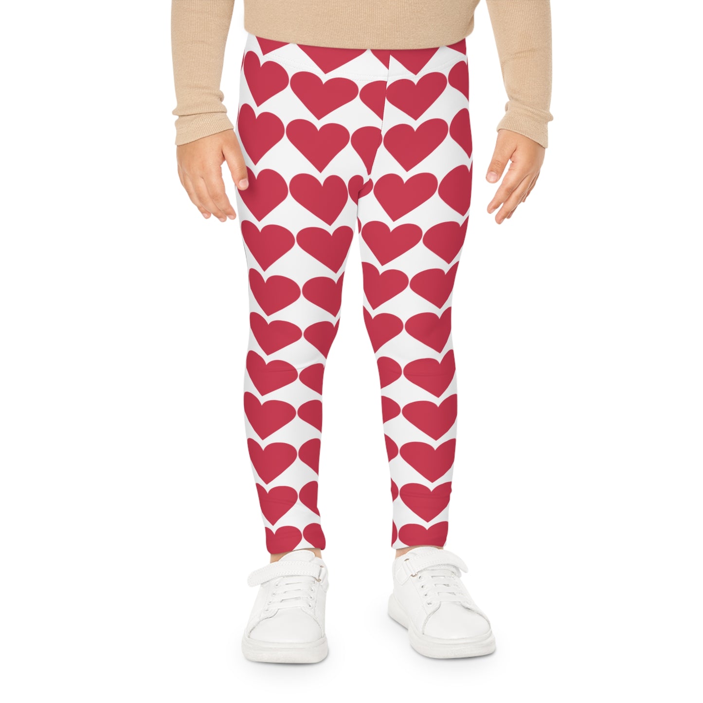 Heart Pattern Girls Leggings, Colorful Girls Activewear, Valentine’s Day Gift, Comfortable Toddler Leggings, Fun Everyday Outfit
