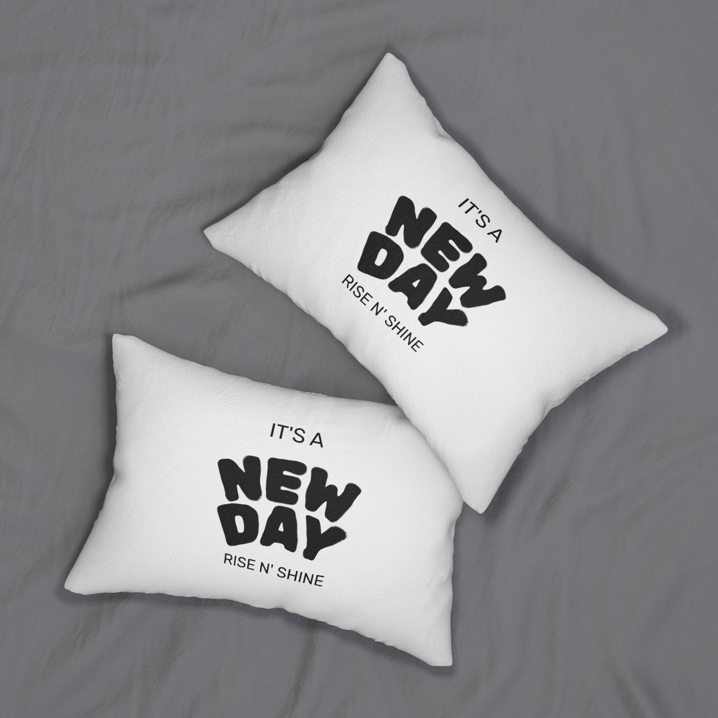 Motivational Lumbar Pillow - "It's a New Day" - Perfect for Home Decor, Gifting, Relaxation, Couch Accessories, Inspirational Quotes