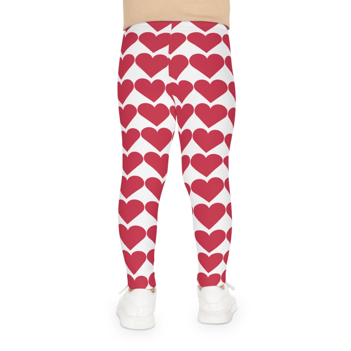 Heart Pattern Girls Leggings, Colorful Girls Activewear, Valentine’s Day Gift, Comfortable Toddler Leggings, Fun Everyday Outfit