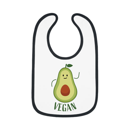 Cute Vegan Baby Bib with Avocado Design, Toddler Feeding Bib, Eco-Friendly Gift, Nursery Accessory, Baby Shower Gift