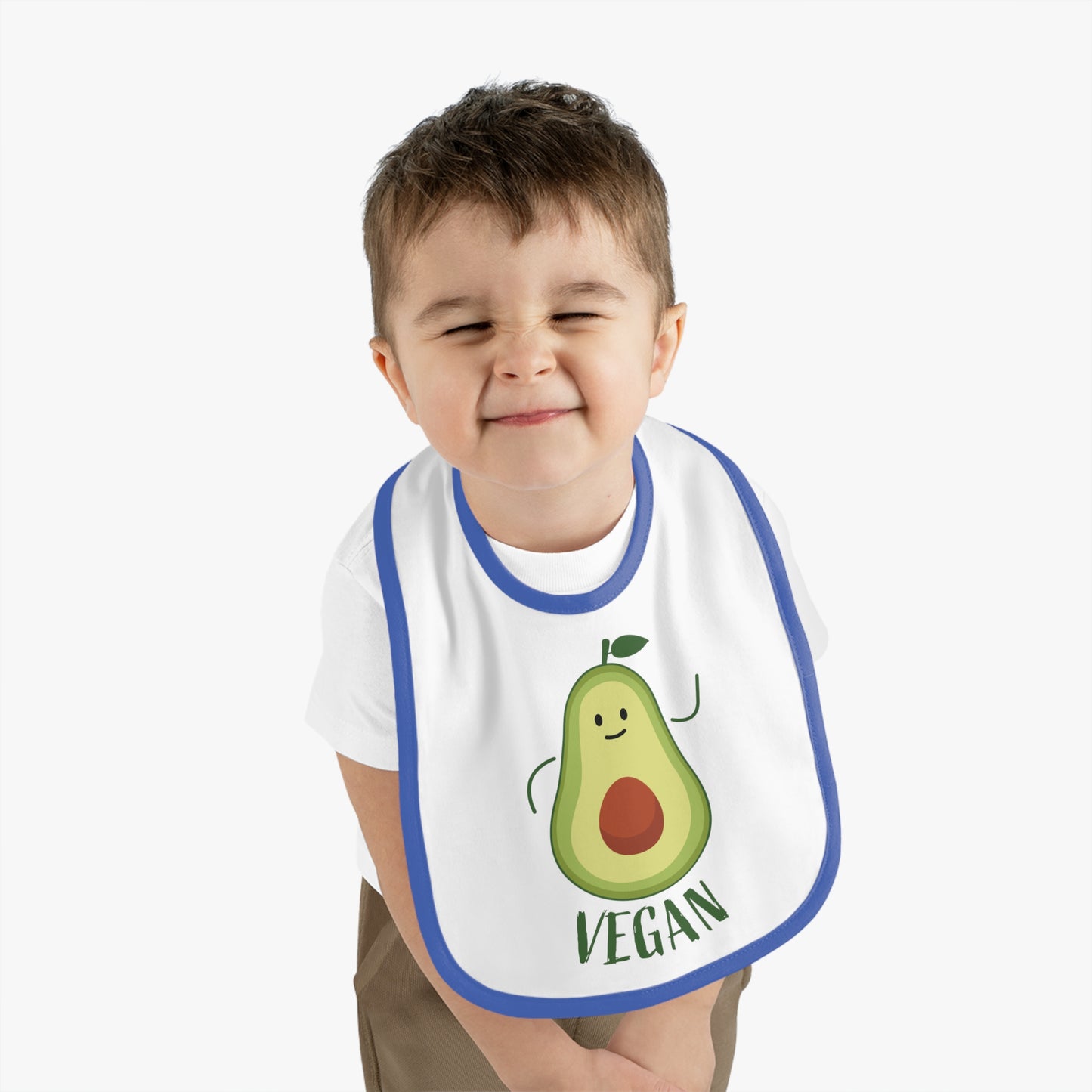 Cute Vegan Baby Bib with Avocado Design, Toddler Feeding Bib, Eco-Friendly Gift, Nursery Accessory, Baby Shower Gift