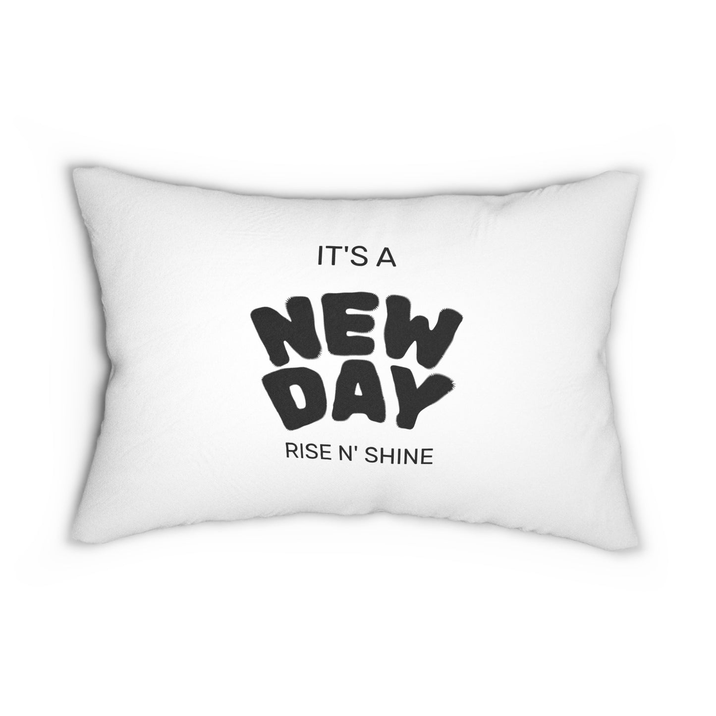 Motivational Lumbar Pillow - "It's a New Day" - Perfect for Home Decor, Gifting, Relaxation, Couch Accessories, Inspirational Quotes