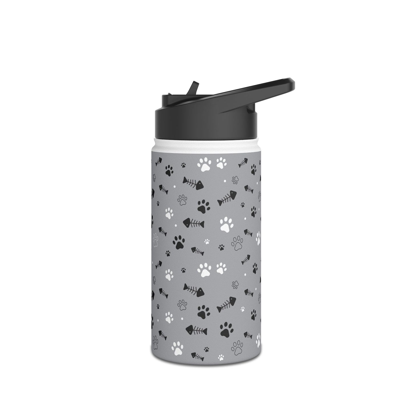 Paw Print Stainless Steel Water Bottle | Pet Lover Gift, Eco-Friendly Hydration, Travel Flask, Dog Design, Fitness Accessory