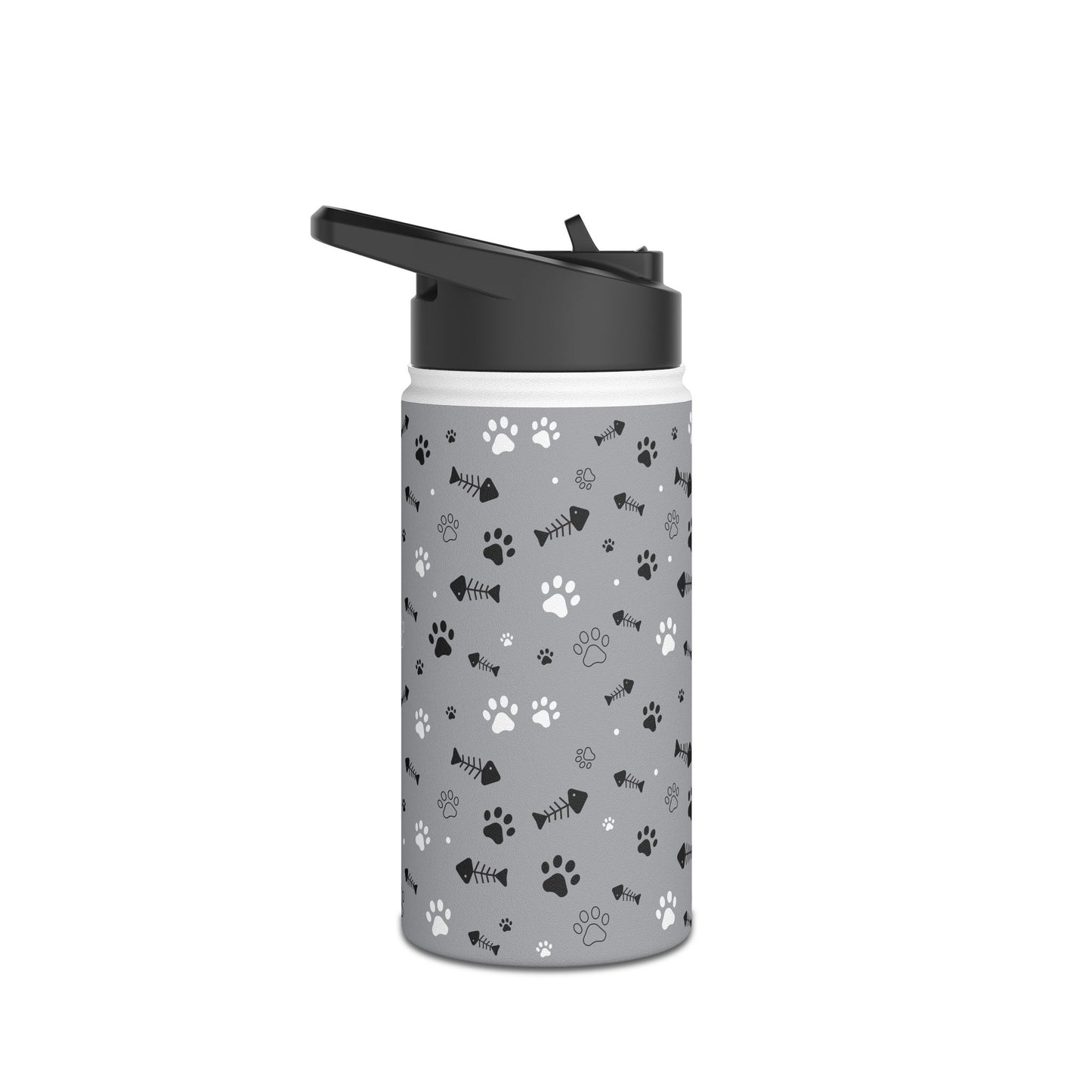 Paw Print Stainless Steel Water Bottle | Pet Lover Gift, Eco-Friendly Hydration, Travel Flask, Dog Design, Fitness Accessory
