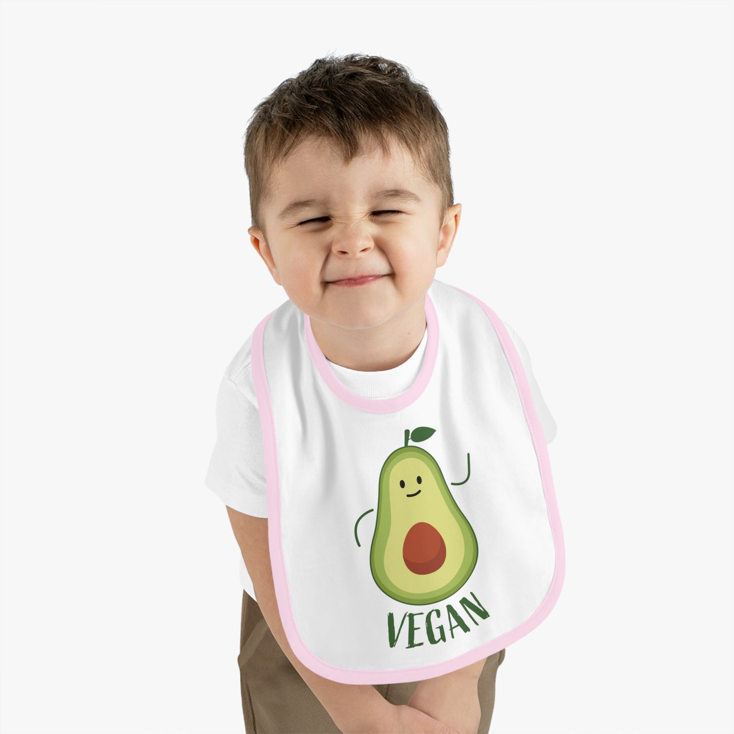 Cute Vegan Baby Bib with Avocado Design, Toddler Feeding Bib, Eco-Friendly Gift, Nursery Accessory, Baby Shower Gift