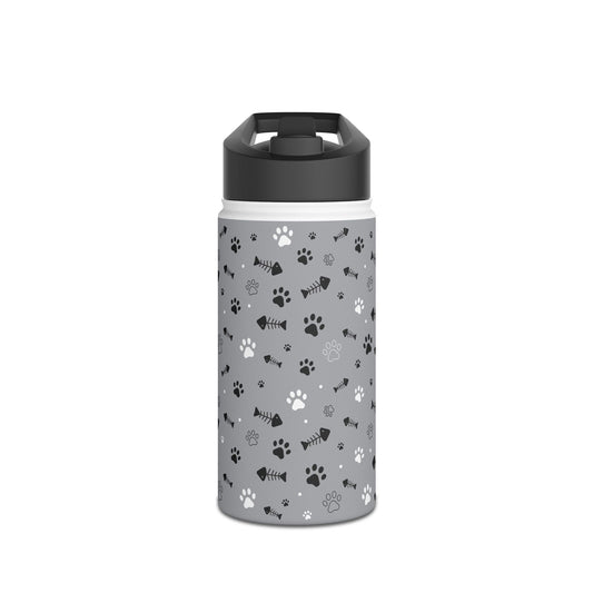 Paw Print Stainless Steel Water Bottle | Pet Lover Gift, Eco-Friendly Hydration, Travel Flask, Dog Design, Fitness Accessory