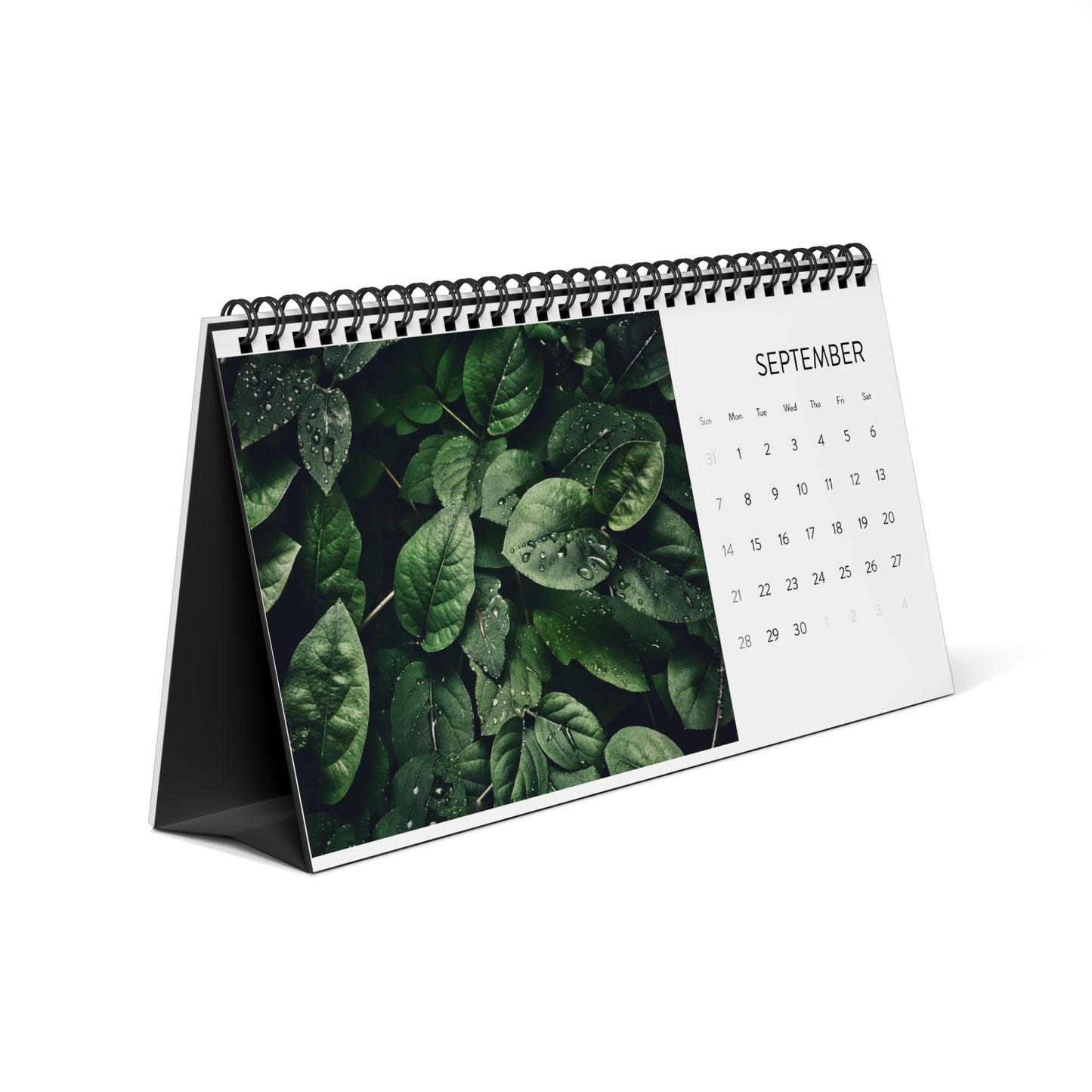 2025 Spiral Desktop Calendar with Inspirational Quotes, Home Office Decor, Planner Gift, Monthly Organizer, Greenery Design